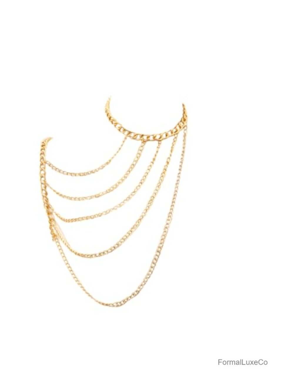 Layered Shoulder Body Chain Necklace Harness Costume Jewelry Alloy